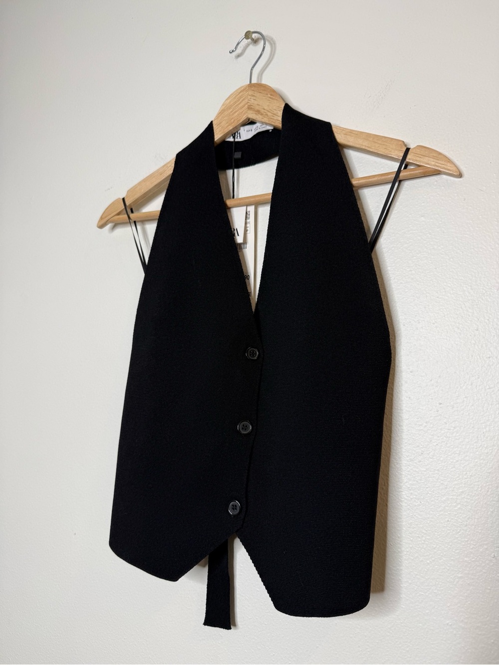 New Zara Open Back Knit Halter Vest going out top in black size small - Picture 3 of 8